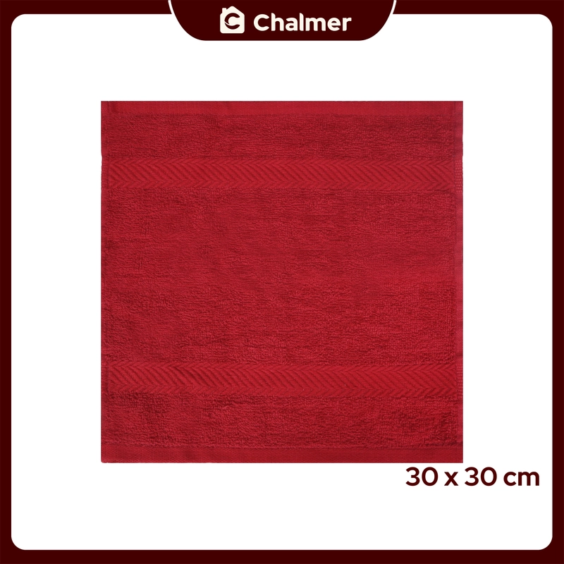 Product image Handuk Chalmer 30 x 30 cm Sapu Tangan Handuk Tangan Handuk Muka Handuk Wajah 30 x 30 Merah