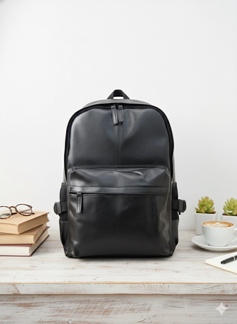 Product image CBL - Tas Ransel THEON Ransel Backpack Pria Wanita Bahan Semikulit Sintesis PremiumGlossy Tas Laptop Big Hitam