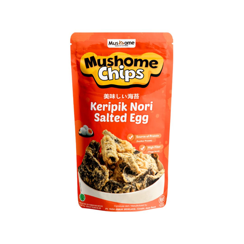 Product image Mushome Official - Keripik Nori Rasa Salted Egg / Kaya Serat / Sumber Protein / Gluten Free 60gr Salted Egg
