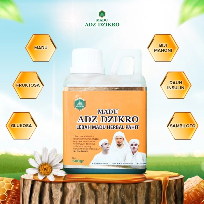 Product image NABAWI HERBAL - Madu Adz Dzikro Herbal Pahit 500 gram 500 gr madu