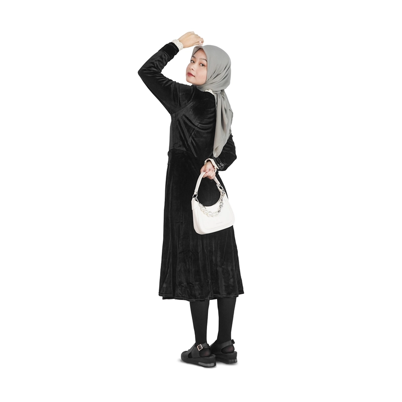 Product image Nasuya - Ghina Dress - Dress Pesta 2023 Dress Kondangan Cantik Dress Hitam Elegan S Hitam