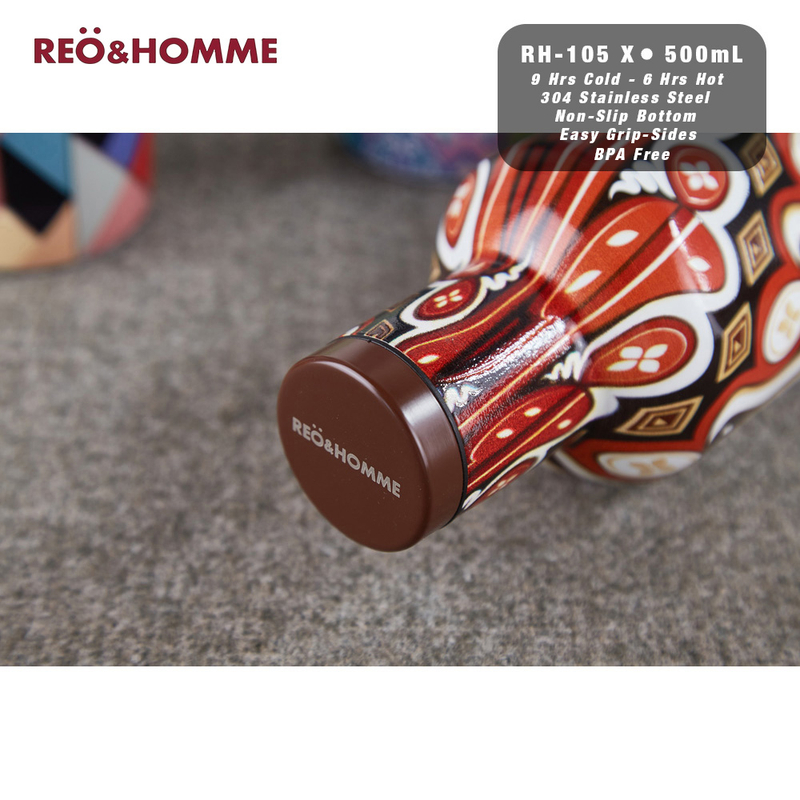 Product image Reo&Homme Tumbler Motif Batik 500 ML Ergonomis Non Slip Bottom RH-105 Panas Dingin 12 Jam Minum P 500 Batik Parang