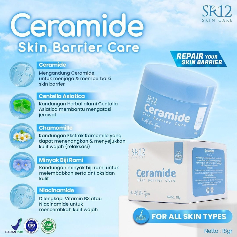 Product image SR12 Ceramide Gel Pelembab Untuk Memperbaiki Skin Barrier Dan Mengatasi Jerawat 18gr Ceramide