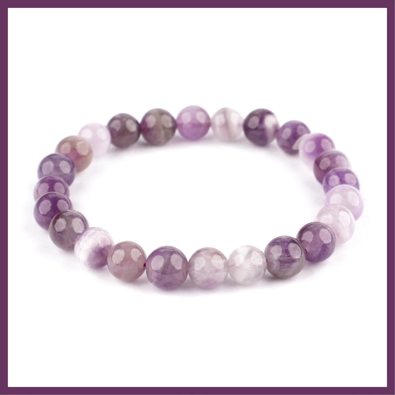 Product image CENTRAL GROSIR GEMSTONE - GELANG BATU NATURAL AMETHYST KECUBUNG KALIMANTAN ORIGINAL 19cm Ungu
