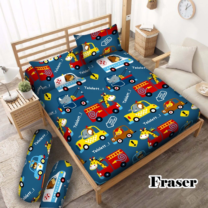 Product image Episopie - Sarung Kasur Busa Motif Fraser 90 x 200 x 10 Biru Kombinasi
