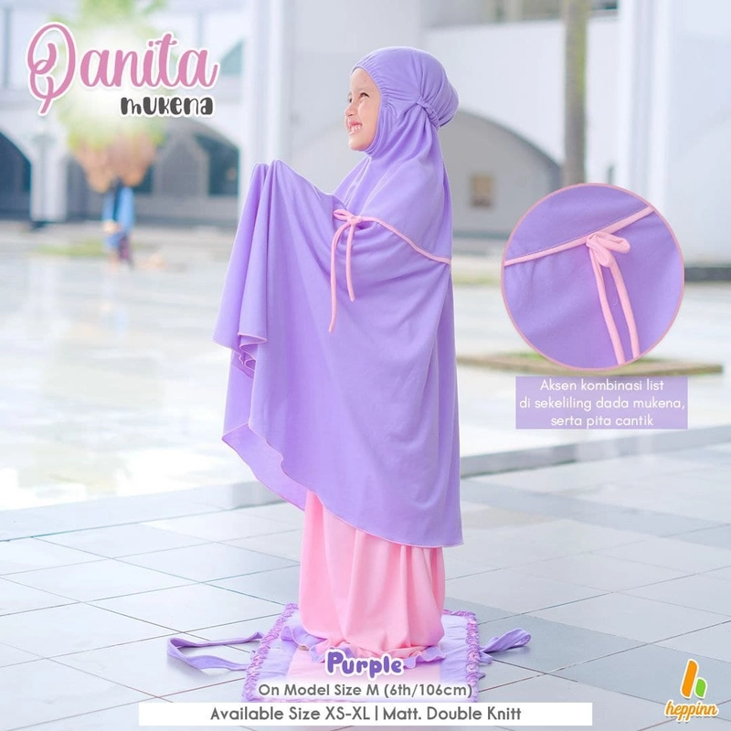 Product image Heppinn - MUKENA KIDS QANITA XS PURPLE