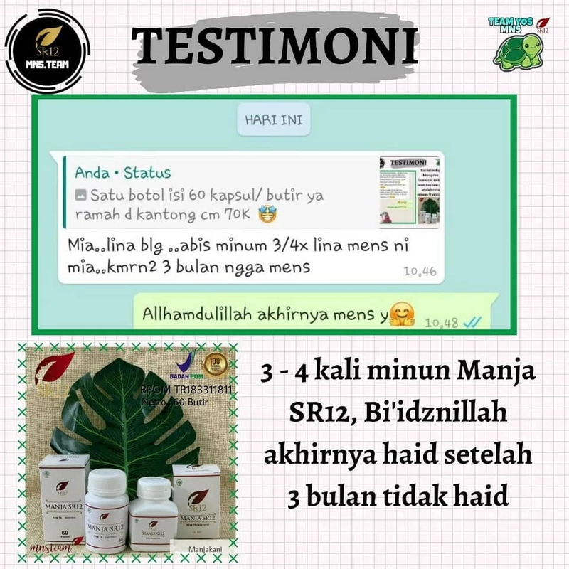 Product image SR12 Manjakani Merapatkan Kewanitaan Mengatasi Keputihan Gatal Dan Bau Tidak Sedap 60 Kapsul