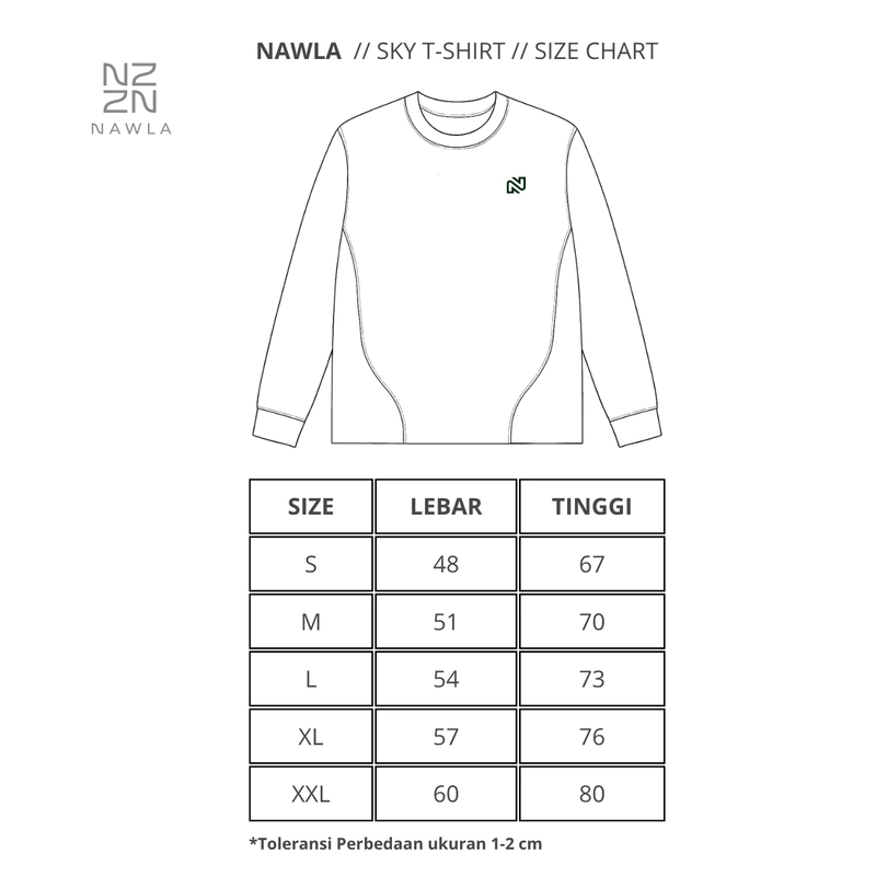 Product image NAWLA - Kaos Twotone Tee Lengan Panjang XL White & Black