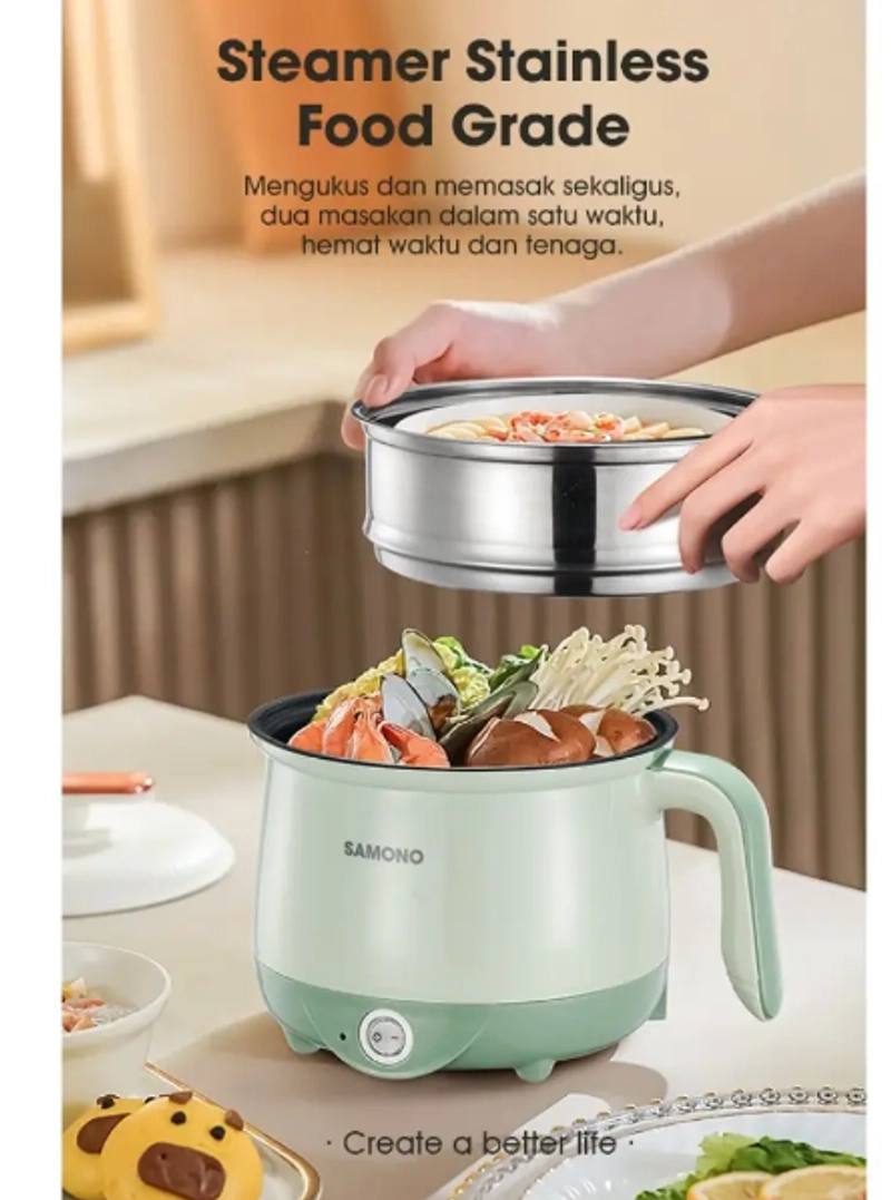 Product image UTAMAMEGA - Samono SW-DG01P Panci Listrik Serbaguna Low Watt Type SW-DG01P
