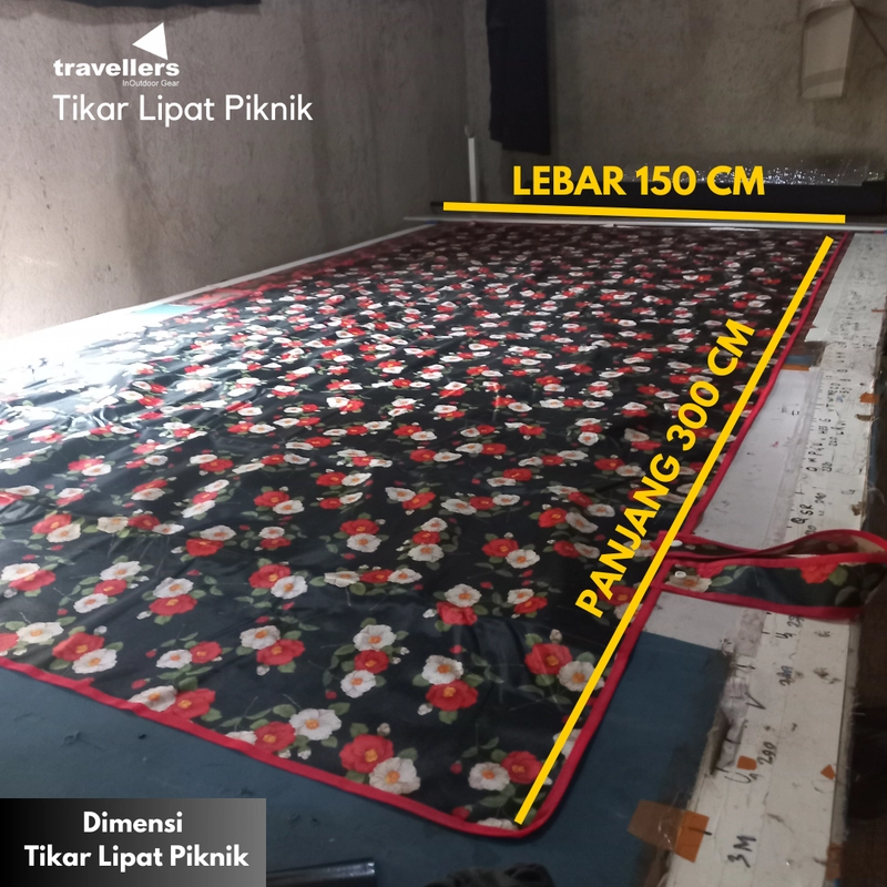 Product image Travellers - Tikar Lipat Tikar Piknik Microsatin Waterproof Uk 150 x 300 cm Uk 150 x 300 cm Kode 004