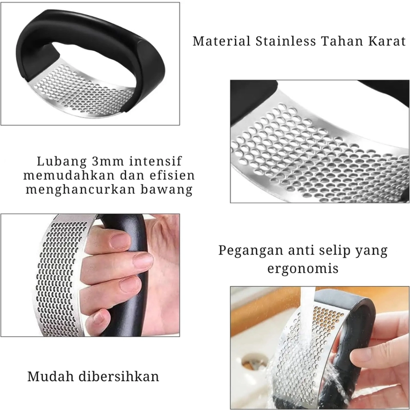 Product image KAMJE Alat Penghancur Pemotong Parutan Penggerus Bawang Putih Stainless Steel KMJ007 KMJ007 KMJ007