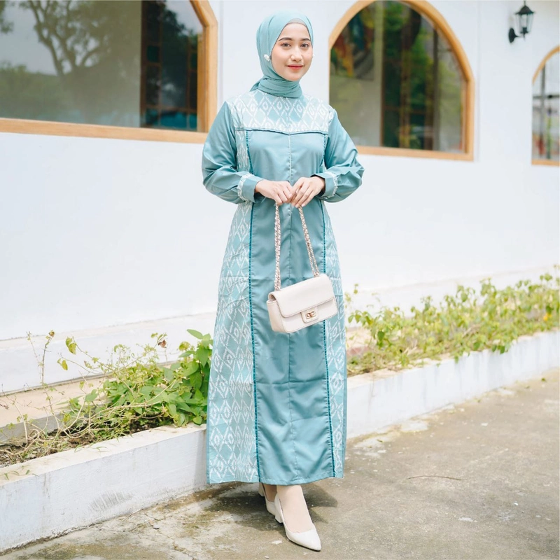 Product image COLLECTION SARJANA - GAMIS MOTIF BATIK - COUPLE GAMIS ALMAS - ORIGINAL - BATIK KATUN PRIMA SANFORIS KEMEJA M ALMAS