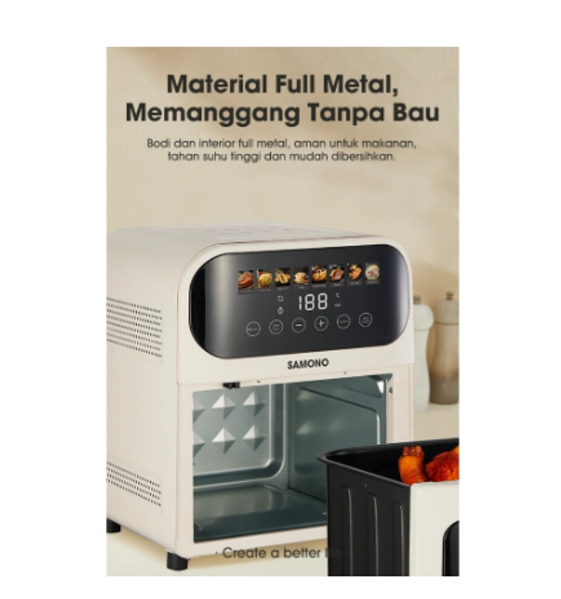 Product image UTAMAMEGA - Air Fryer Samono SW-AFW65 Digital Touchscreen Transparan Low Watt Type SW-AFW65