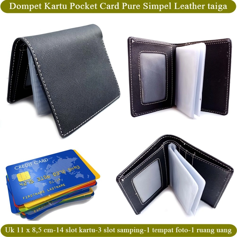 Product image Lanc Fashion - Dompet Kartu Mini Kulit Pure Simpel Taiga Fold WARNA HITAM