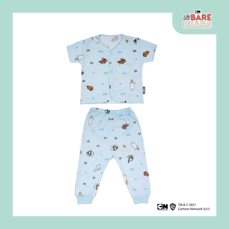 Product image FLUFFY - FLUFFY Eksklusif Setelan Pendek Celana Panjang (Isi 1Pasang) WSU NEWBORN NEWBORN NECI STPDJ WSU BIRU