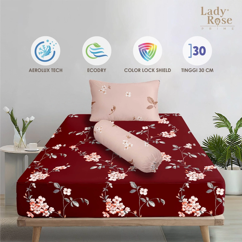 Product image LADY ROSE OFFICIAL - Lady Rose Prime - Sprei Cranberry 120x200x30 Single 120