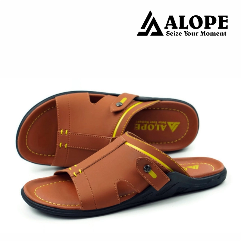 Product image ALOPE OFFICIAL - SANDAL ALOPE H 15 BAHAN KULIT SINTETIS ANTI SLIP ALL WARNA READY 39 TAN