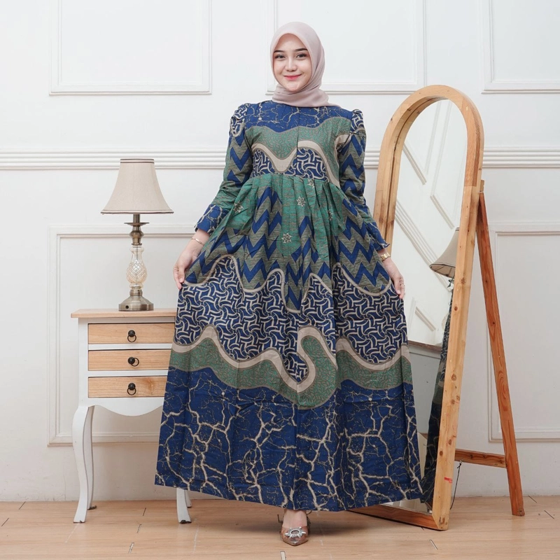 Product image Batik Alfin - Gamis batik cantik gamis wanita model kekinian terbaru Allsize Gamis batik cantik 1