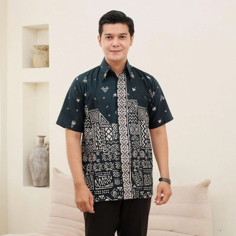 Product image Kois Batik - Batik Pria Dewasa Lengan Pendek simpel terbaru motif amanda M Emerland