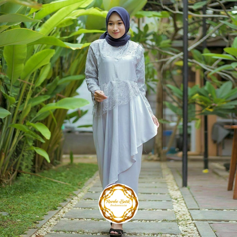 Product image Gamis Exclusive Tile Material Velvet Mix Tile Mutiara - Lima Varian Warna Allsize Warna E