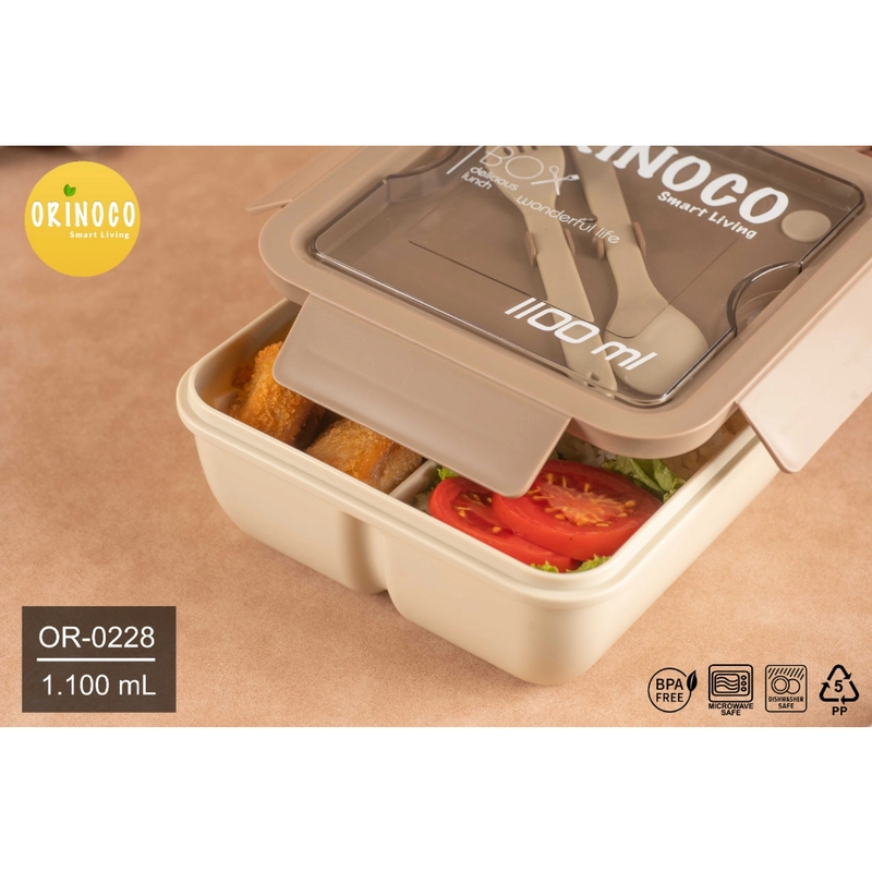 Product image Orinoco Kotak Makan Lunchbox Collection Choco White Series 3 Varian Model / Ukuran 1100 OR-0228 CHOCO WHITE
