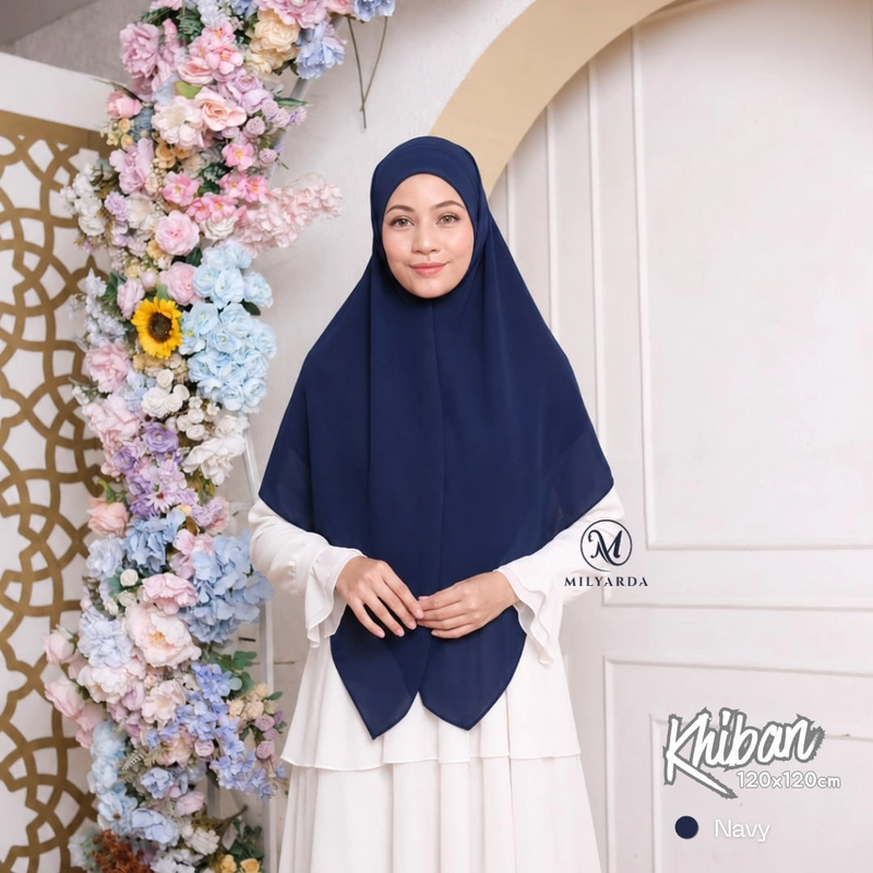 Product image Milyarda Hijab - New Khiban M 120cm Ringan & Nyaman SIZE 120 X 120 CM NAVY
