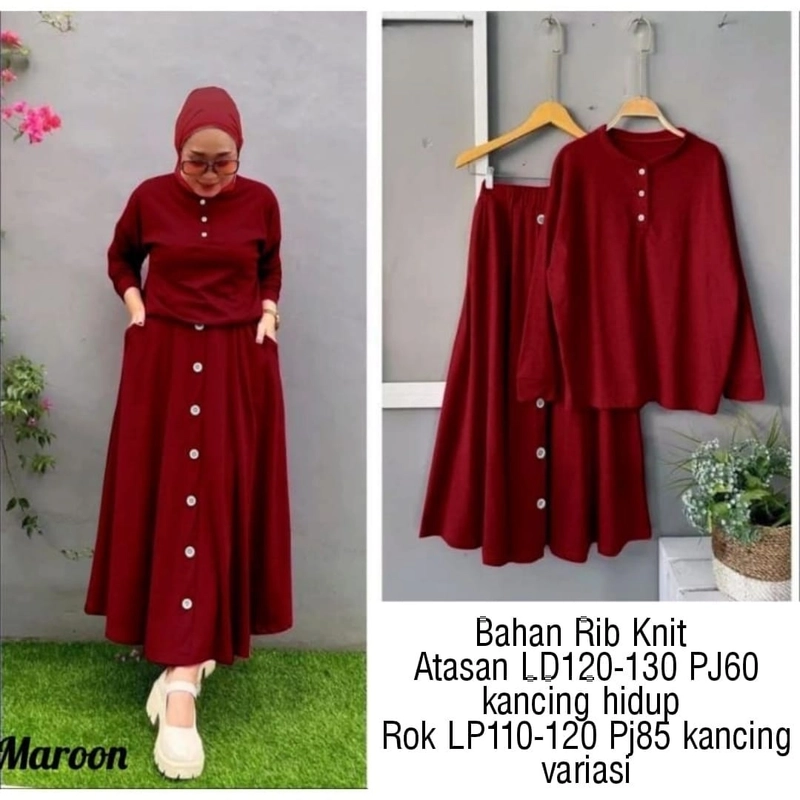 Product image Astro - Setelan Rok Wanita BUTJC Realpict XL fit to XXL maron