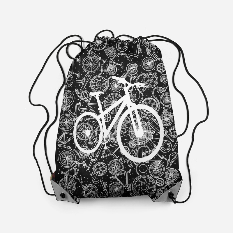 Product image Dewani - Dewani Stringbag Full Print ST-SPD02 Tas Serut Seri Sepeda 34x45 hitam