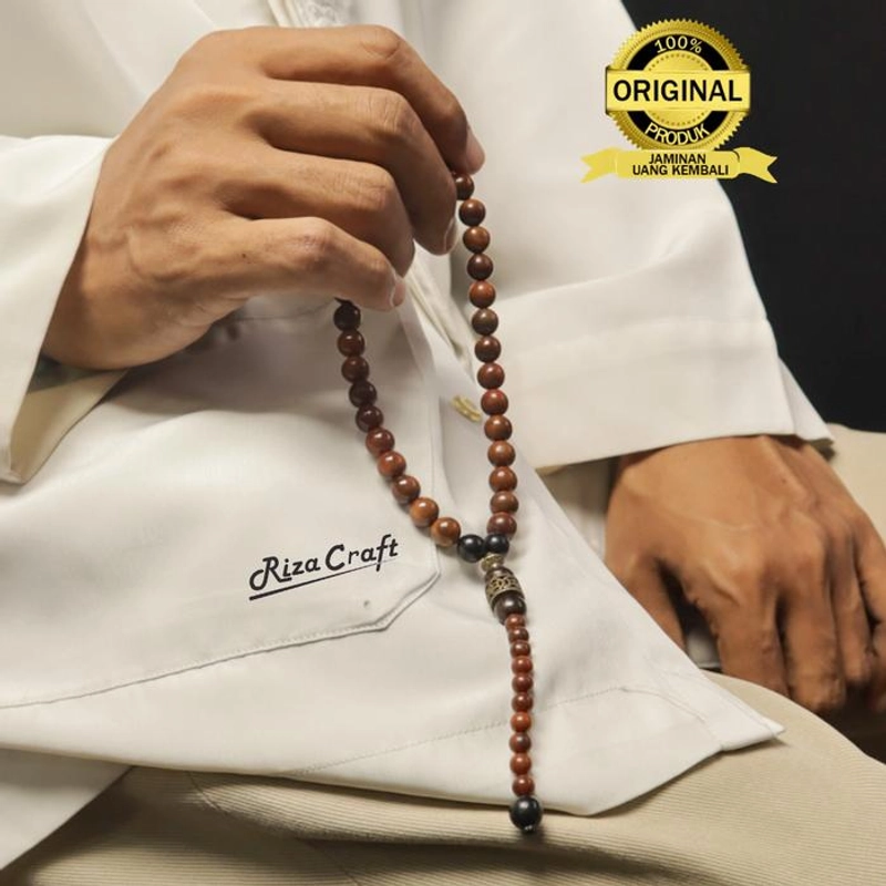 Product image Riza Craft - Tasbih Kayu Kokka Kaukah Kokkah ASLI Arab Turki Mesir 33 Butir Mewah Elegan Pria Wanita Standard Coklat