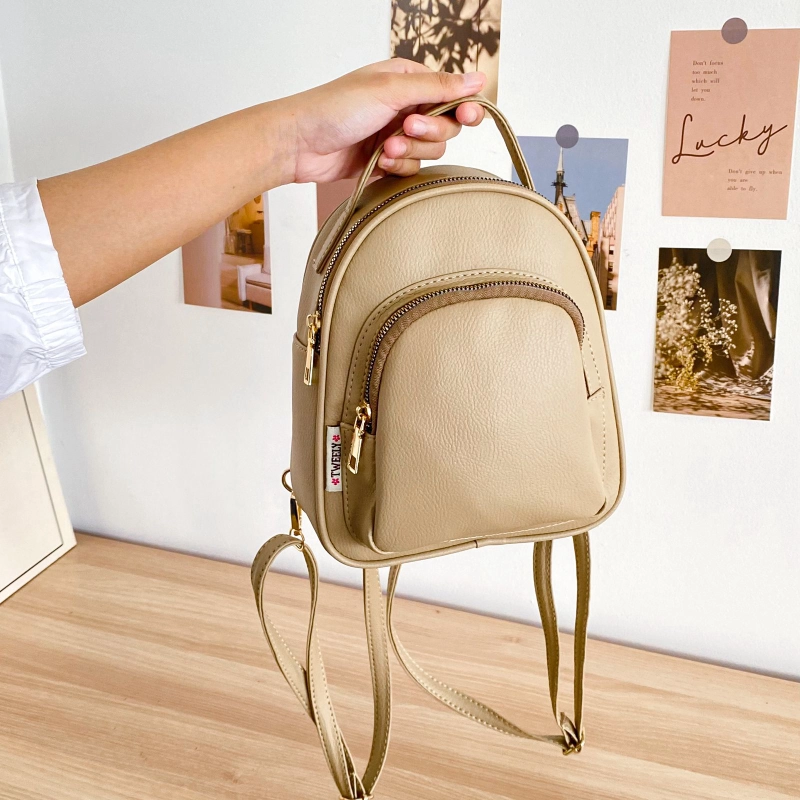 Product image Tweelyforbag - Kimmy Ransel Multifungsi - Tweelyforbag - Tas Ransel Wanita - Tas Wanita 300 gr Capucino