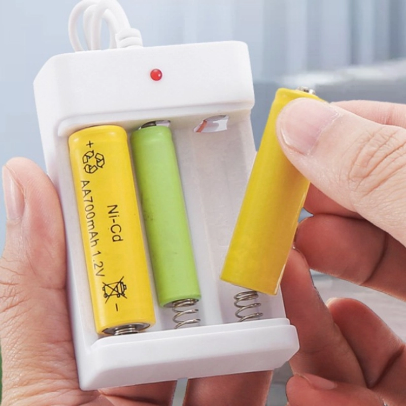Product image KAHASIL - Desktop Charger Baterai Isi Ulang 3 Slot A2 A3 Rechargeable Kabel USB Casan Adaptor KMJ153 RANDOM
