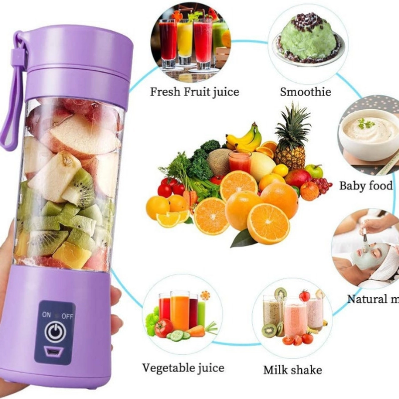 Product image KAMJE Blender Portable Juicer Jus Buah Rechargeable 4 Mata Pisau Dilengkapi Saringan KMJ168 all variant Biru