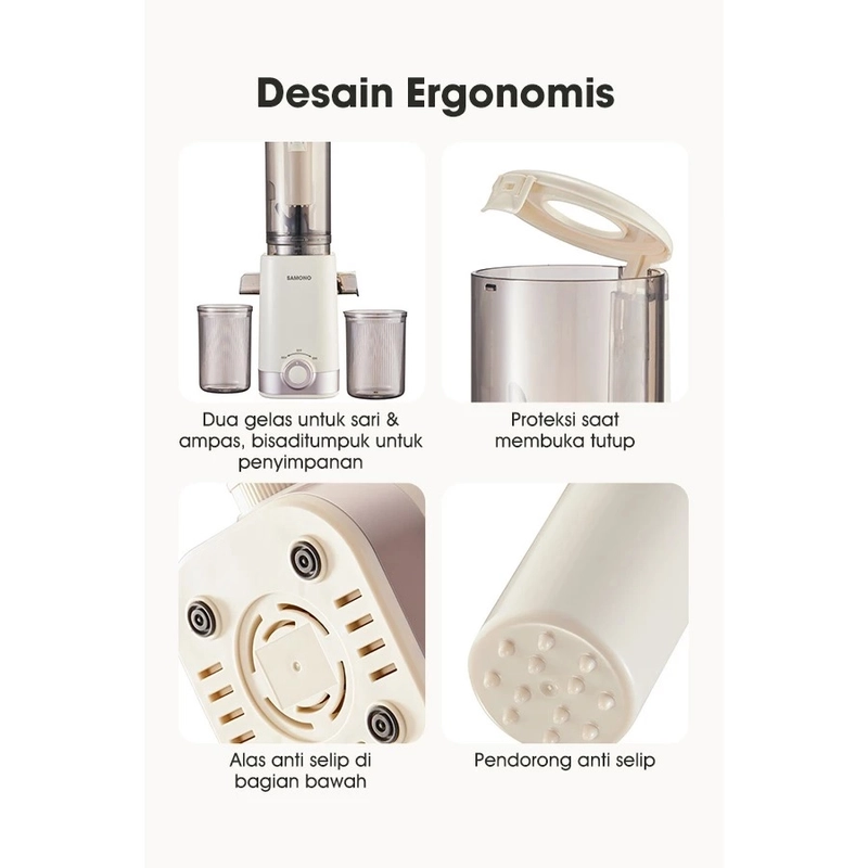 Product image UTAMAMEGA - Slow Juicer SAMONO SW-JCS40 Pemeras Jus Buah & Sayur Bukaan Lebar 98mm Warna Random