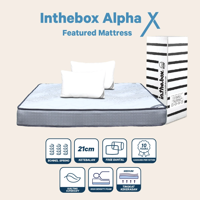 Product image Inthebox - INTHEBOX - Kasur Busa ALPHA X Ukuran 100x200 (Super Single) F388AX-MT1P-100NTR 100x200 Putih
