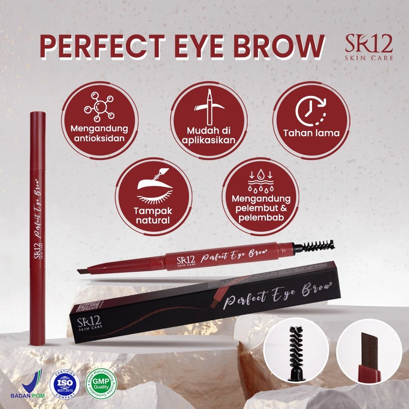 Product image SR12 Eyebrow Warna Dark Brown Dilengkapi Spoolie Brush Hasil Natural Tahan Lama 0,35g Perfect Eye Brow