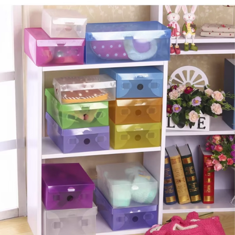Product image KAHASIL - Kotak Sepatu Transparan Serbaguna Shoes Box Tempat Penyimpanan Sandal KMJ266 UNGU
