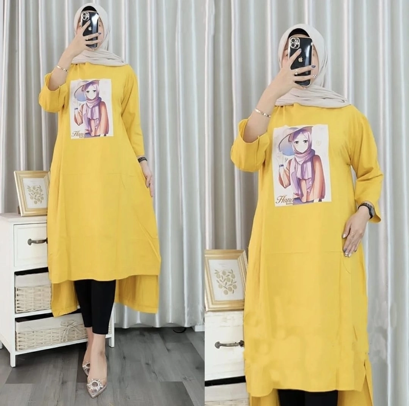 Product image astro - long tuni wanita FITJC realpict M/L kuning