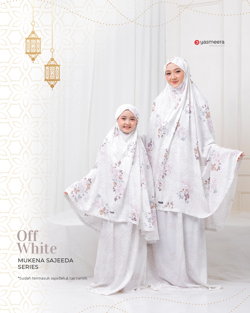 Product image Yasmeera Official - Mukena Sajeeda Series Anak (6-10 tahun) OFF WHITE