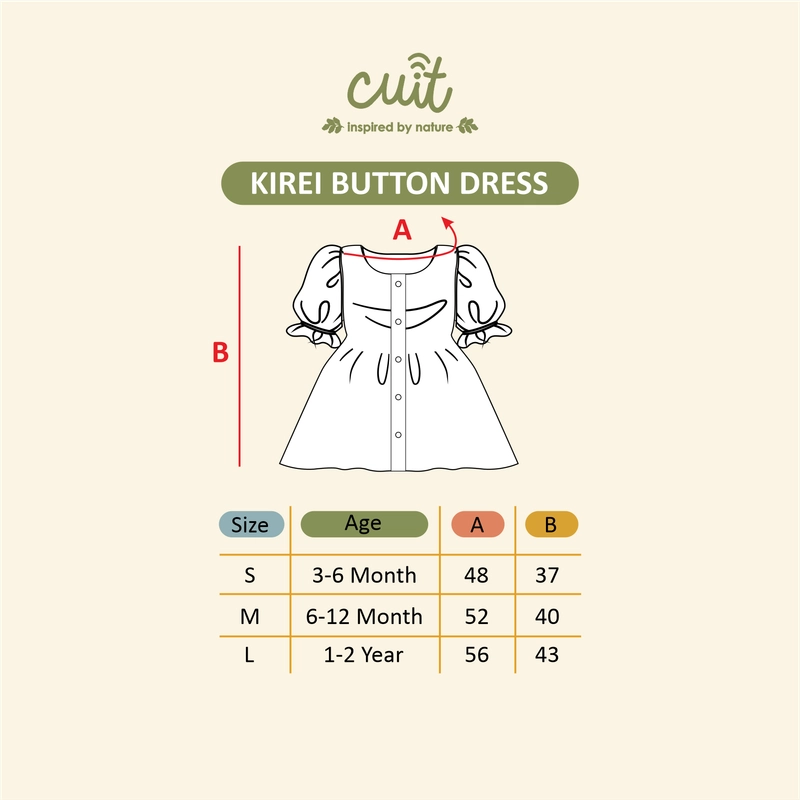 Product image KINTAKUN BABY X CUIT Button Dress Anak Bayi Kancing Tangan Pendek Kirei - Pakaian Anak Perempuan S (3-6 BULAN) Yellow Pansy