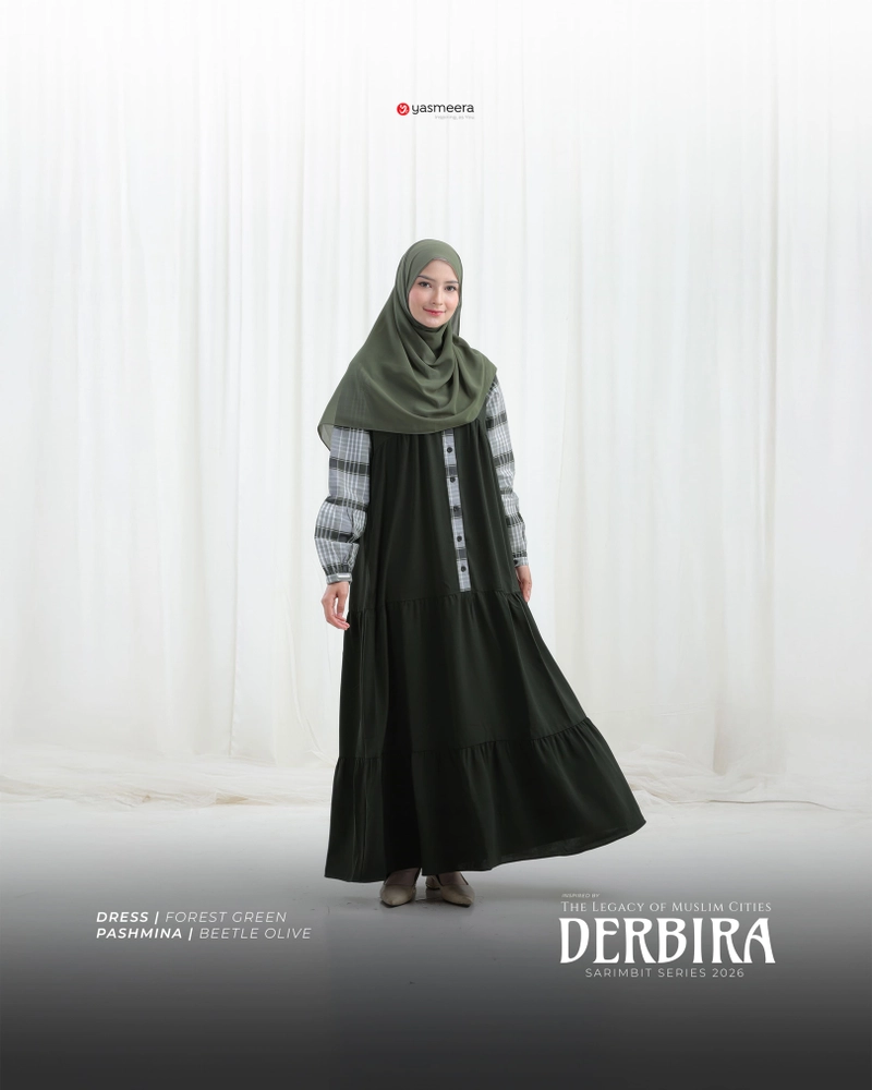 Product image Yasmeera Official - SARIMBIT 2026 DERBIRA SERIES WARNA FOREST GREEN L GAMIS IBU STYLE 1