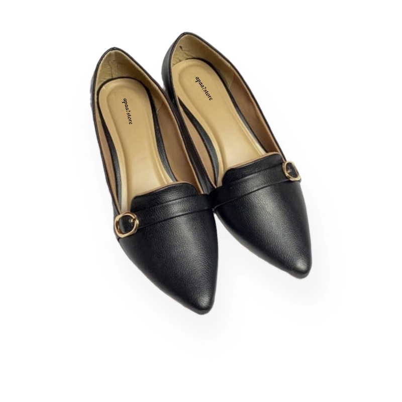 Product image apaastore - Sepatu Flatshoes Balet Tali Gesper Wanita MS - 001 36 Hitam