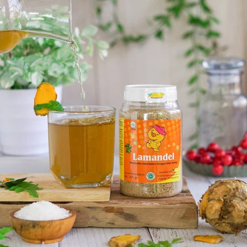 Product image NABAWI HERBAL - Paket 5 Pcs Lamandel Botol Minuman Herbal Atasi Amandel Radang dan Sakit Tenggorokan 200gr Minuman Herbal