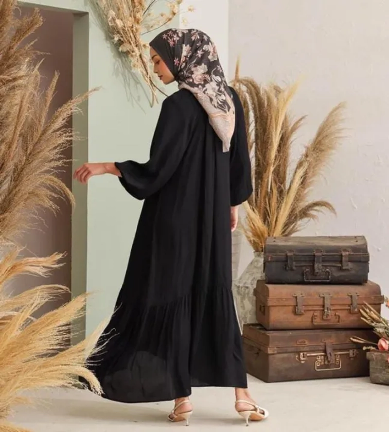Product image Jembar - Syabina Dress Gamis Wanita LD 130 Terbaru Crinkle Airflow Premium L Black