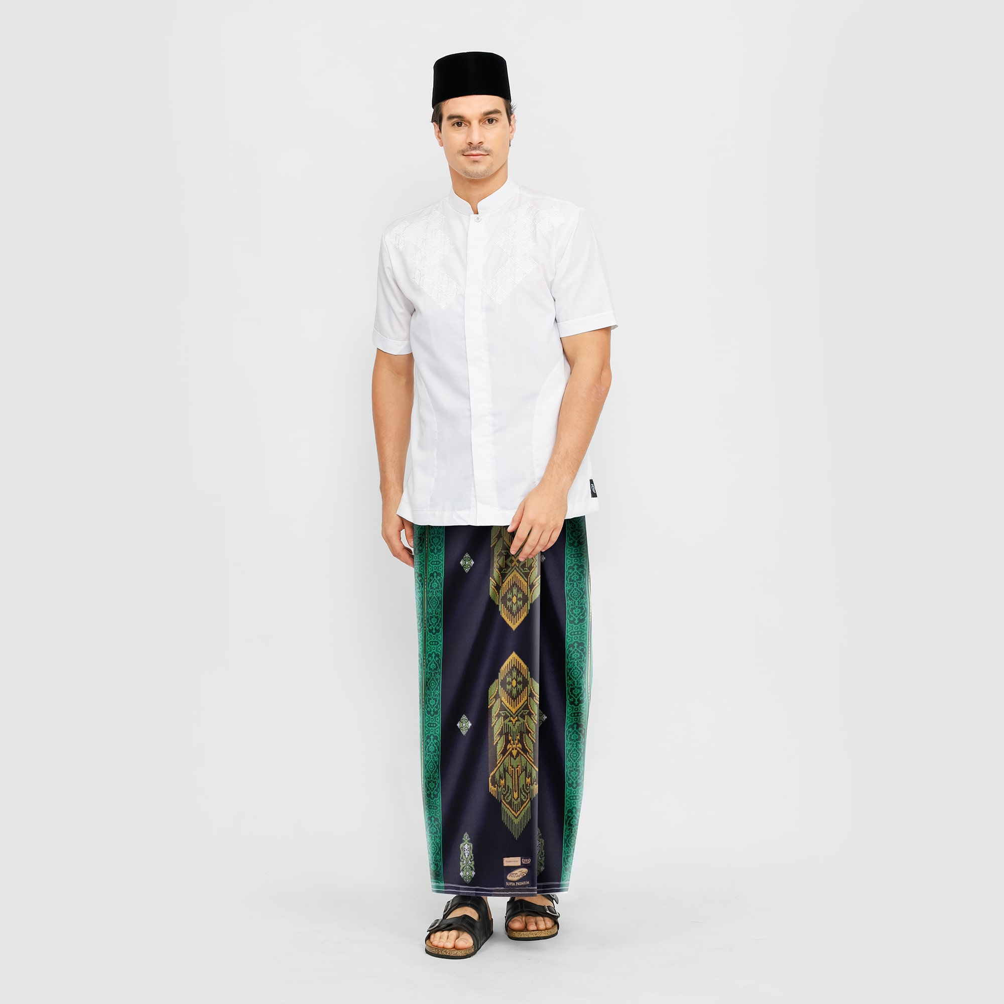 product image Sarung ATLAS Super Premium 980 Motif A9 JGL Hitam Hijau 01