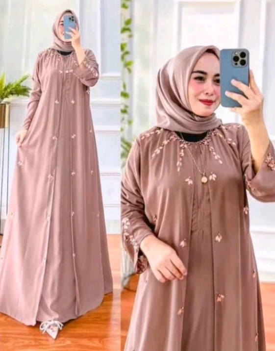 product image Bursanekashop - Saluna Dress Bahan Cerutty Babydoll Dress Kondangan Gamis Terbaru