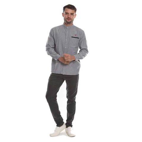 2nd Red - Men Koko Premium Krah Oriental Aksen Denim Grey 182107