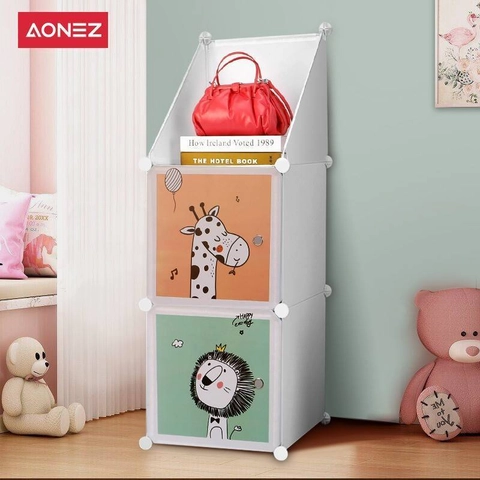 Aonez 1 Column 2 Door Wardrobe With Triangle - White