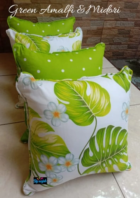 By.Najah.Aef - Sarung Bantal Sofa(Sarung saja) Paket I: 4 sarung bantal mix  ( 2 Amalfi & 2 midori)