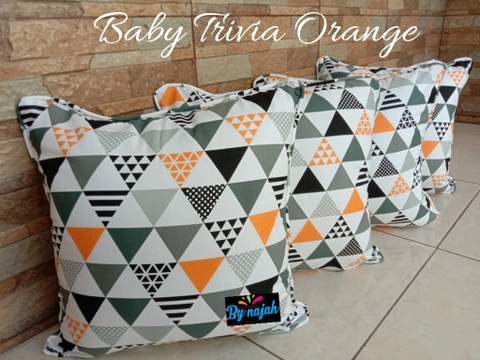 By.Najah.Aef - Sarung Bantal Sofa(Sarung saja) Paket R : 4 sarung bantal baby trivia orange