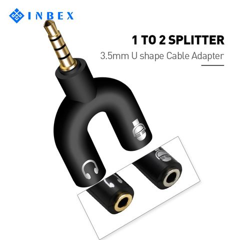 INBEX Two-in-one headset microphone converter 3.5mm